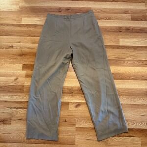 Talbots Pure Silk‎ Pants Women's 16 Taupe Beige Wide Leg Dress Career Trousers